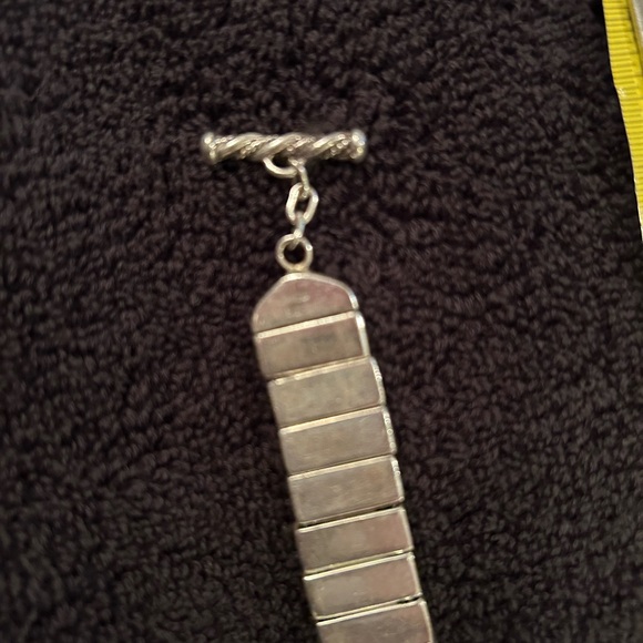 Lois Hill Vintage Granulation Filigree Toggle Sterling Silver Bangle Bracelet - Picture 5 of 5